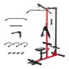 LAT Pull Down Machine, 3-in-1 Row Cable Machine, Cable Machines Home Gym with 3-Level Adjustable Seat, 4-Level Adjustable Foam Roller