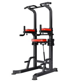 Pull Up Bar, 330 LBS Power Tower Dip Station, Workout Dip Station with H-Shaped Stable Base & Assistance Platform