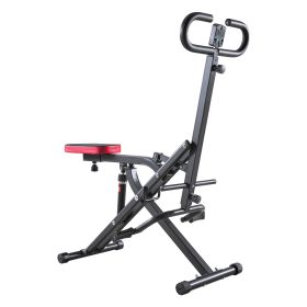 Squat Machine, Deep Squat Rowing Machine for Home, Easy Setup & Foldable Exercise Equipment, Glute Trainer Machine with 12-Gear Adjustable Resistance