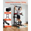 Pull Up Bar, 330 LBS Power Tower Dip Station, Workout Dip Station with H-Shaped Stable Base & Assistance Platform