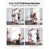LAT Pull Down Machine, 3-in-1 Row Cable Machine, Cable Machines Home Gym with 3-Level Adjustable Seat, 4-Level Adjustable Foam Roller